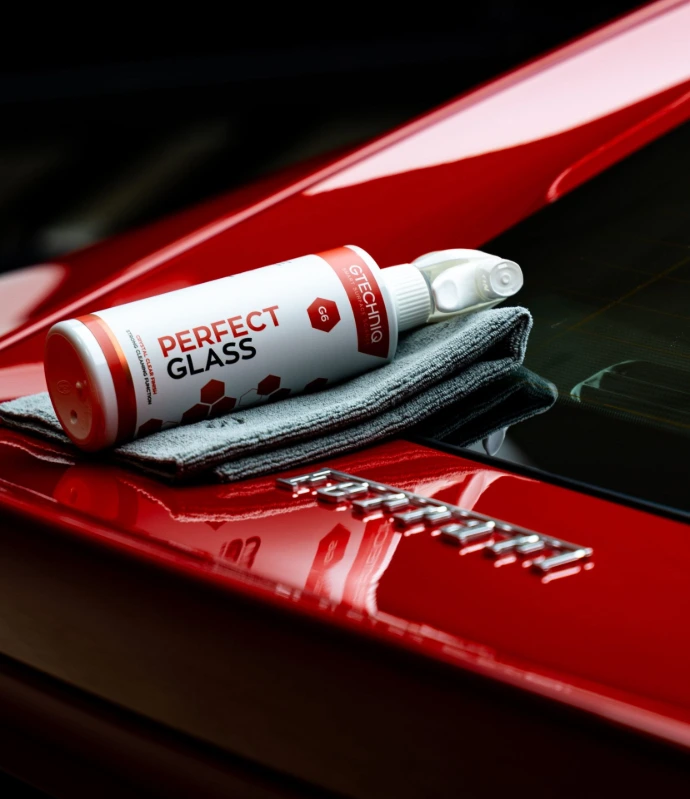 Détail de carrosserie après protection céramique Gtechniq